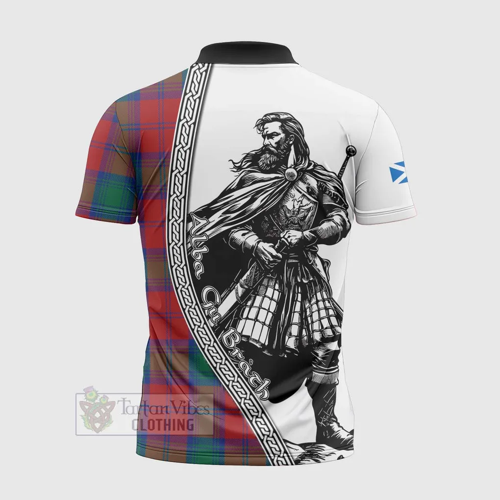 Byres (Byses) Tartan Clan Crest Zipper Polo Shirt with Highlander Warrior Celtic Style