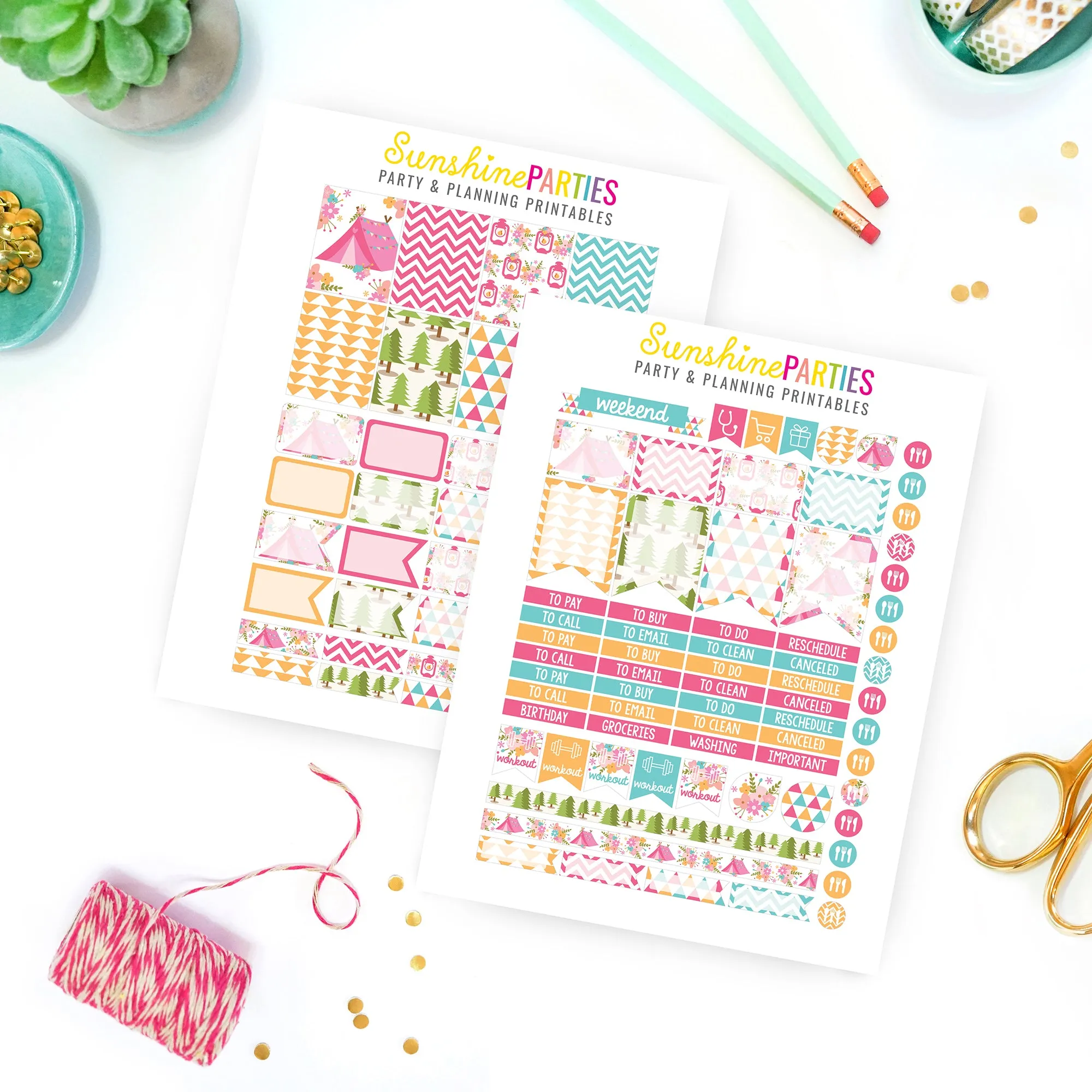 Camping Planner Stickers | Organizer Planner Stickers