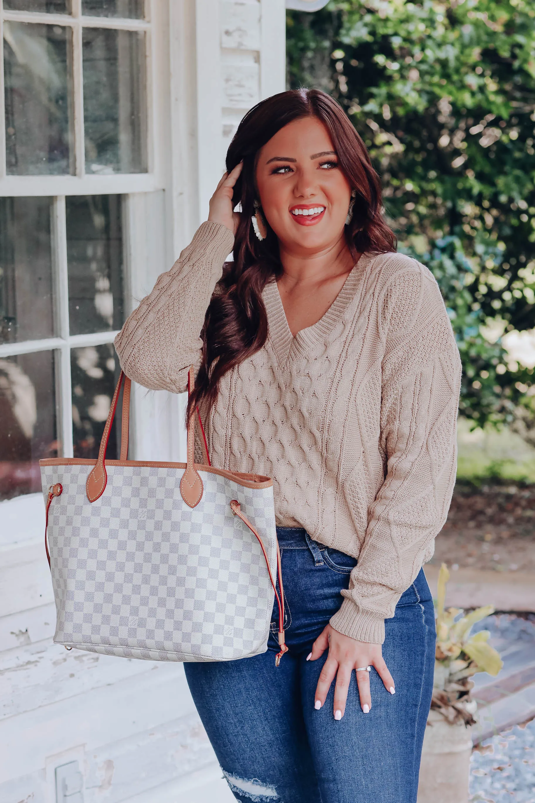 Classic Cable-Knit Sweater - Taupe