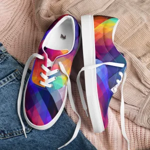 Color Glitch Women’s Lace-Up Canvas Shoes