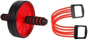 Combo Kit Full Exerciser Ab Wheel Chest Expander (Pack of 2)