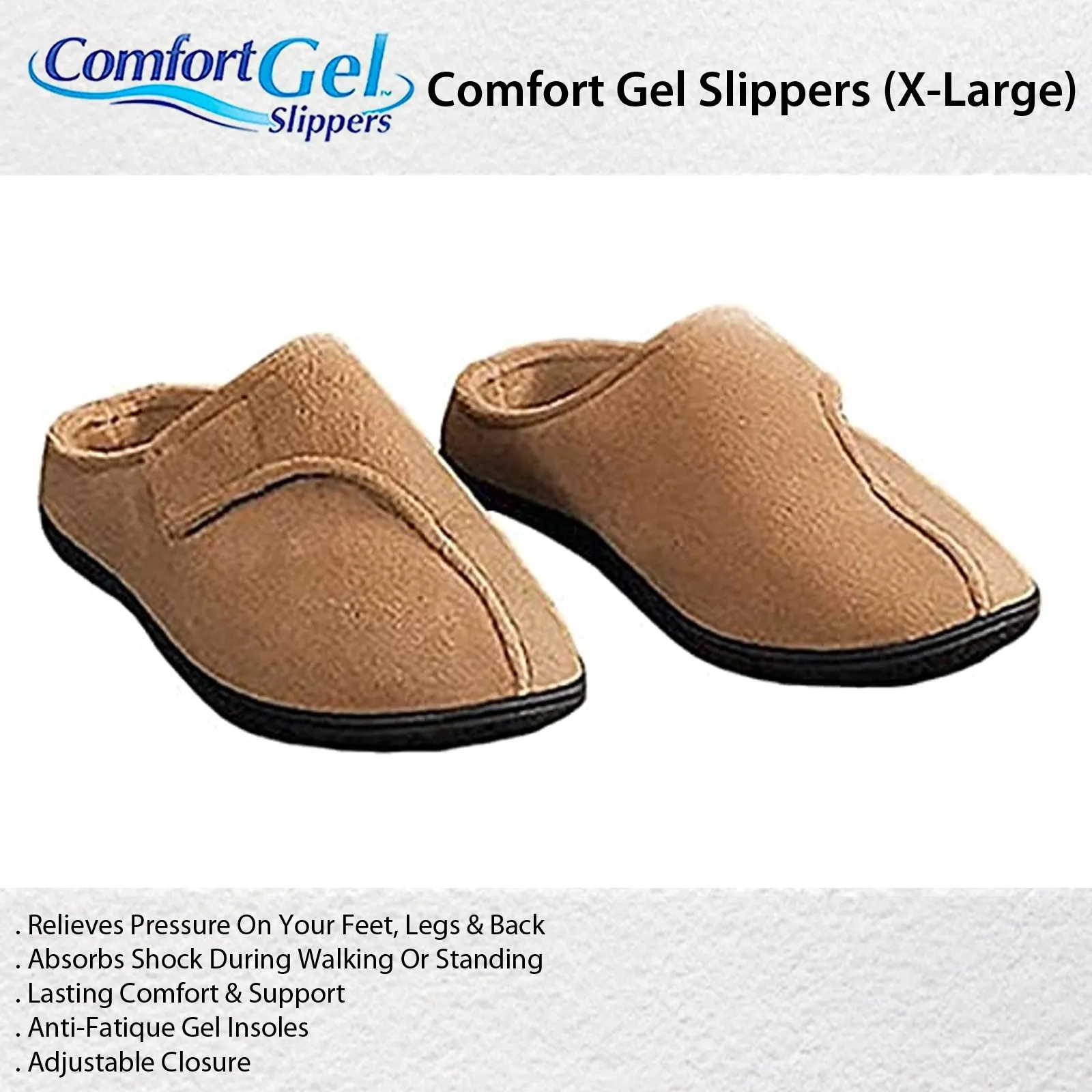 Comfort Gel Slippers - Soft, Supportive, and Stylish Indoor Footwear (X-Large)