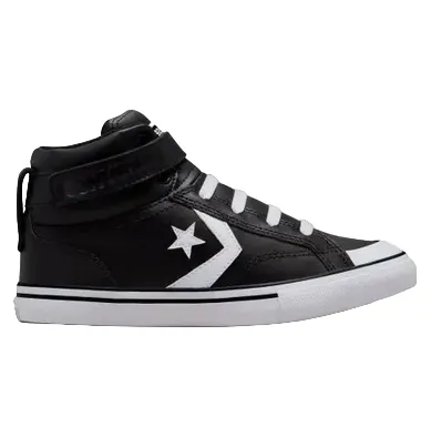 Converse scarpa sneakers alta con laccio elastico e velcro da ragazzo Pro Blaze A01072C nero-bianco