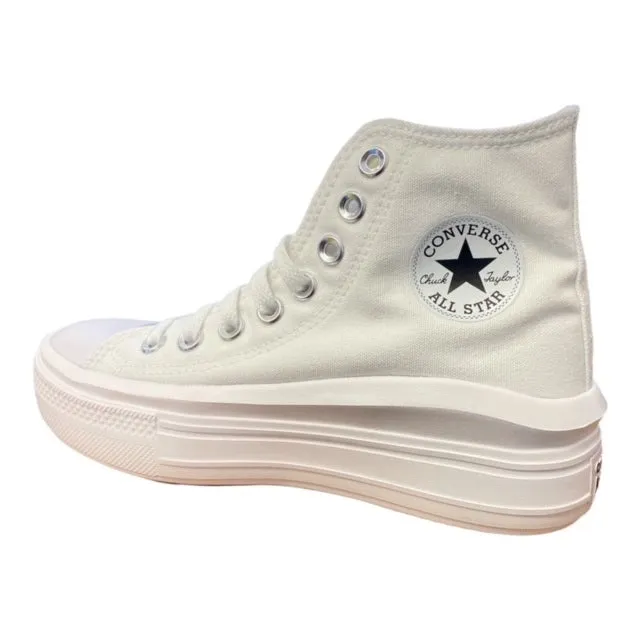 Converse scarpa sneakers da donna  Chuck Taylor All Star Move 568498C bianco-avorio naturale-nero