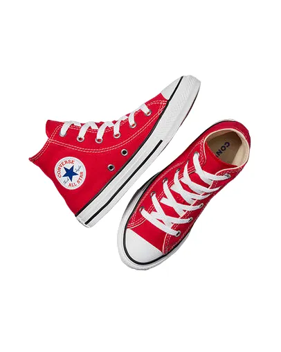 Converse scarpa sneakers da ragazzi in tela Chuck Taylor All Star HI 3J232C rosso