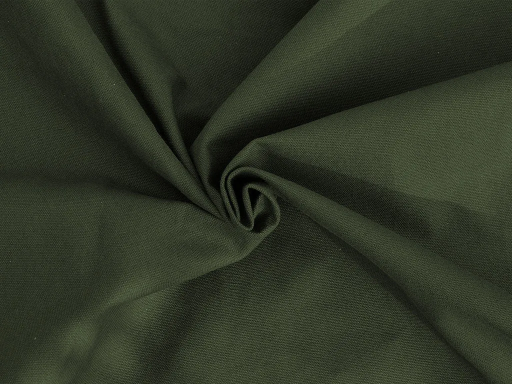 Dark Olive Green Plain Heavy Cotton Canvas Fabric