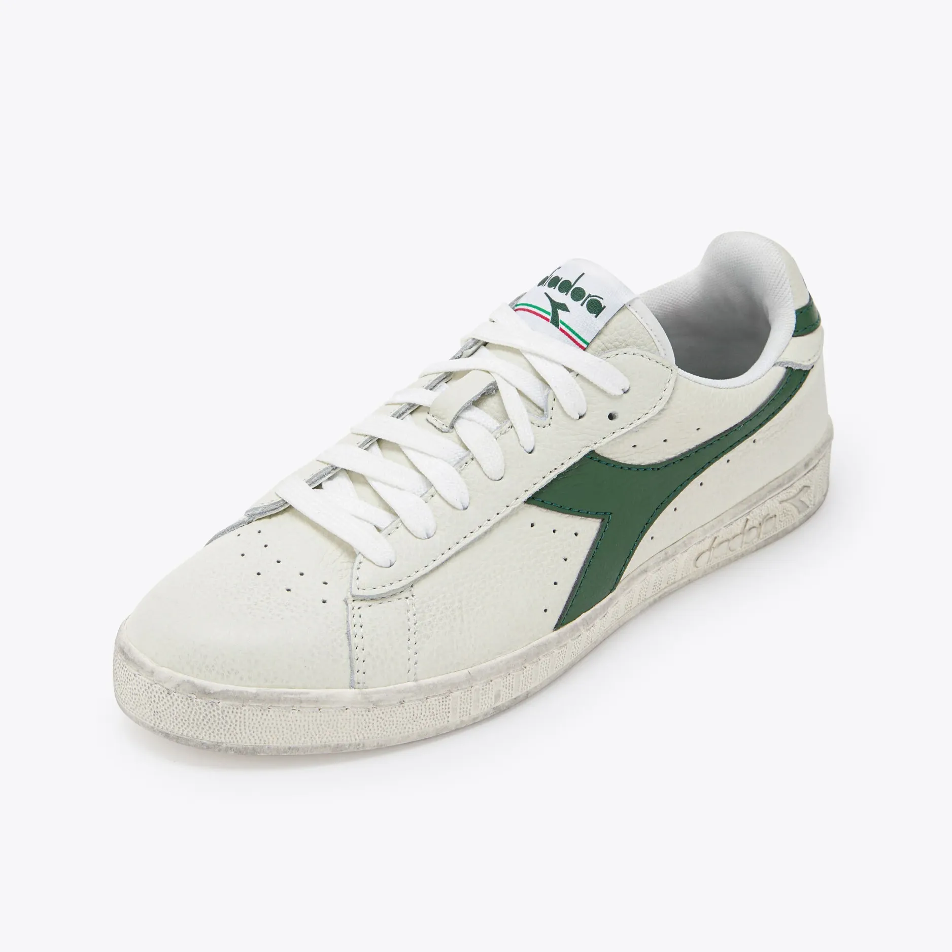 Diadora Game Low Waxed Trainers White/Green