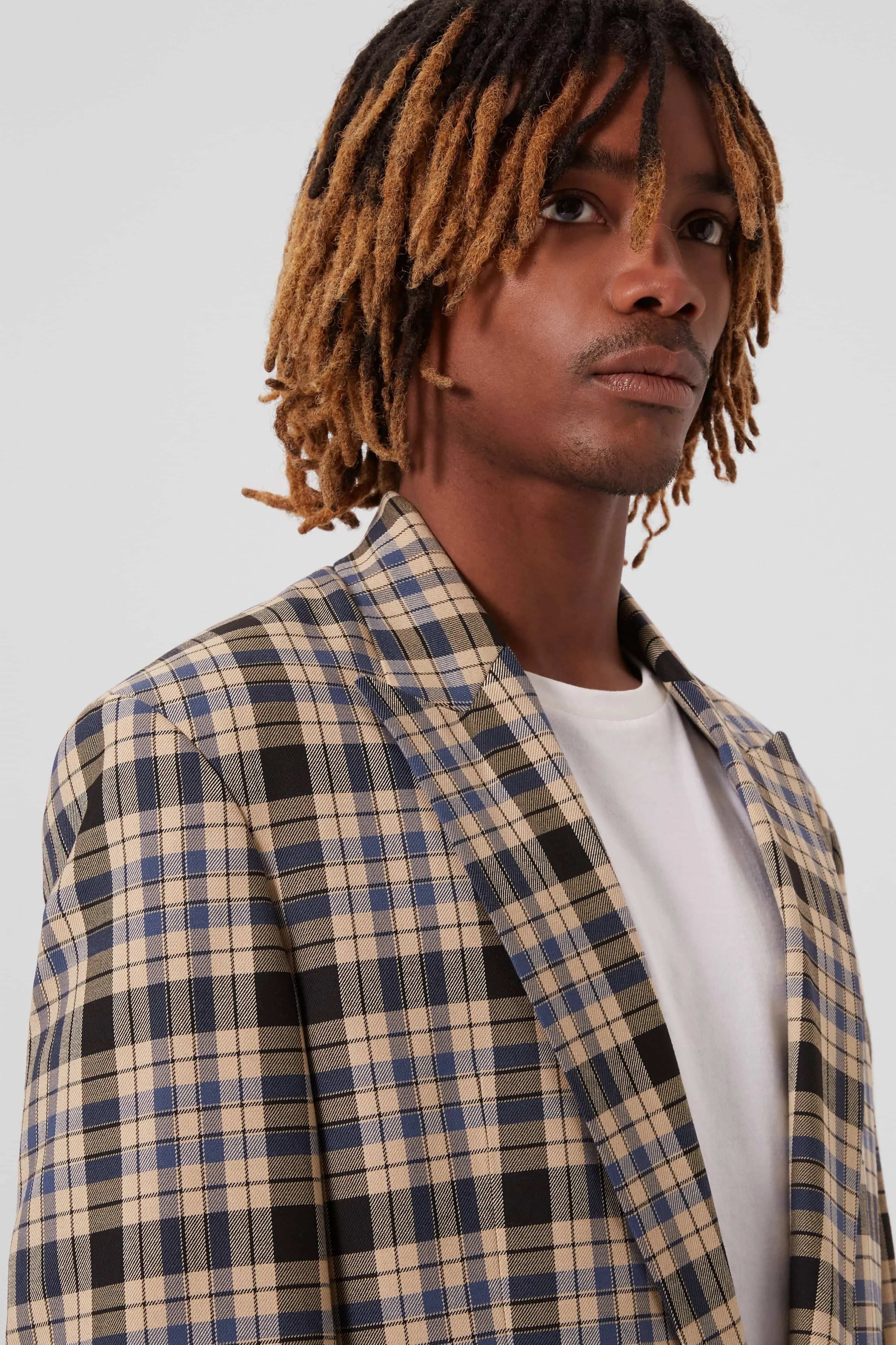 Digne Oversized Brown Check Jacket - ARCHIVE