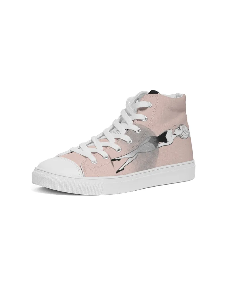 DOLLY DOODLING Ballerina Dolly Pink Women's Hightop Canvas Shoe