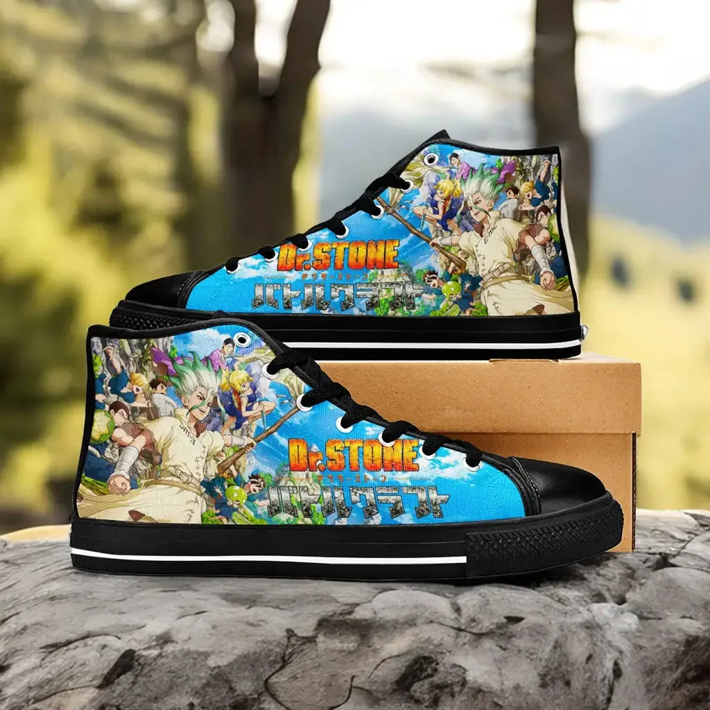 Dr Stone Wars Kingdom of Science Shoes High Tops Sneakers for Kids and Adults