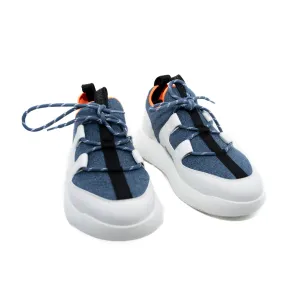 duel sneaker in fabric blue/orange#36