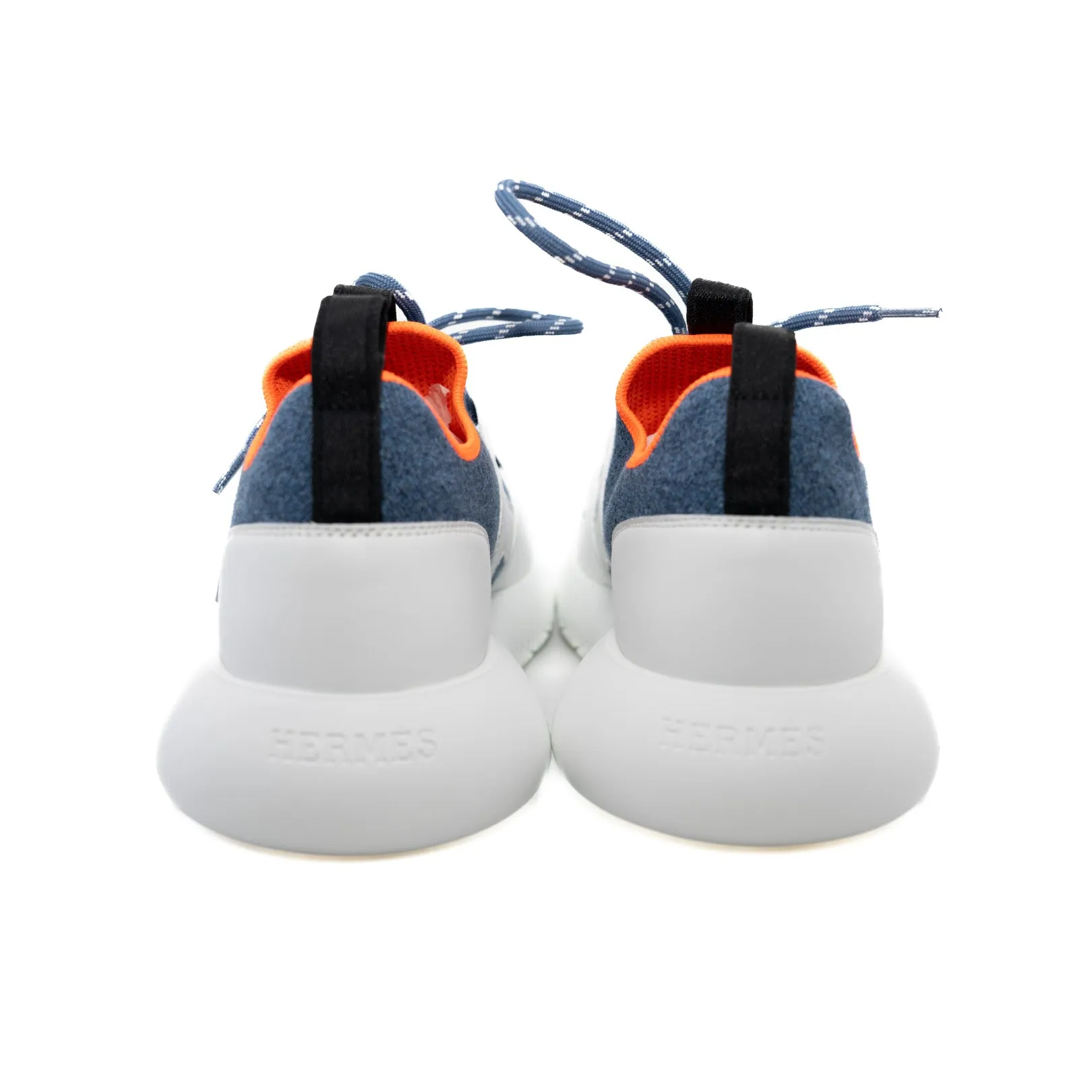 duel sneaker in fabric blue/orange#36