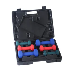 Dumbbell Set w/ Case 2, 3, 5 lb Neoprene Hand Weights Dumbbells