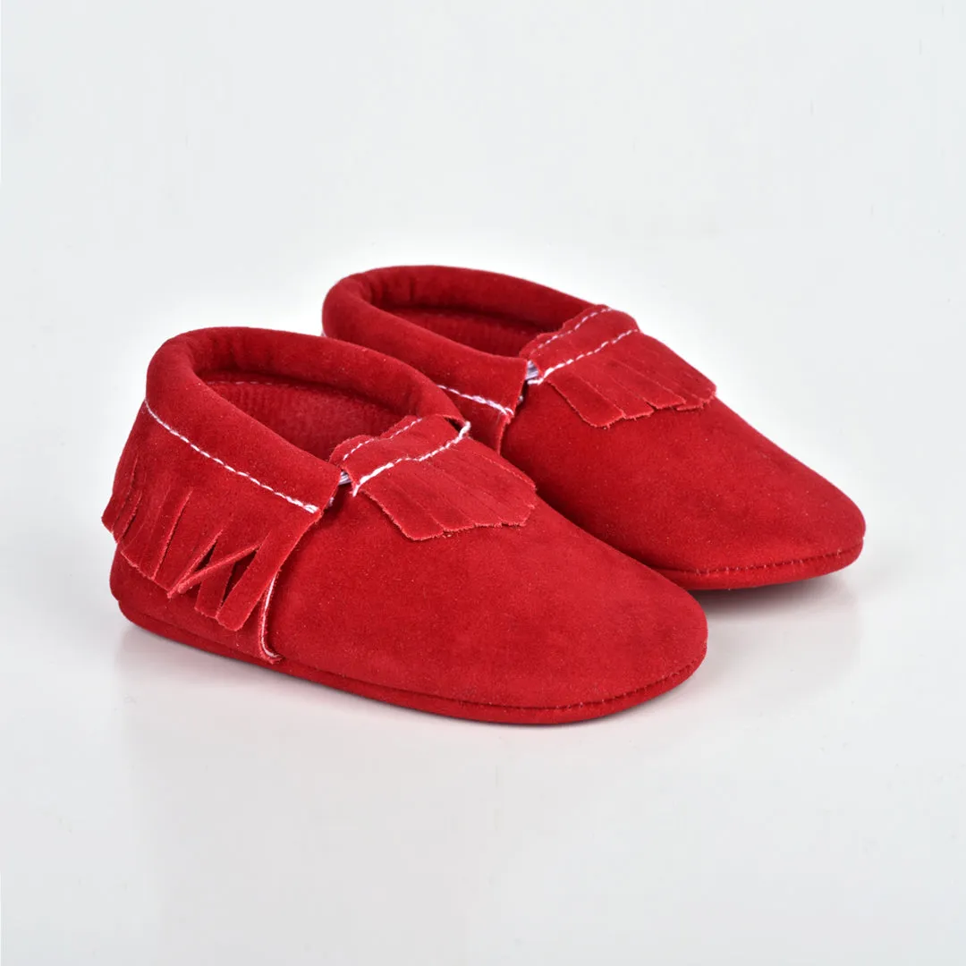 EMERSON AND FRIENDS SUEDE BABY MOCCASINS