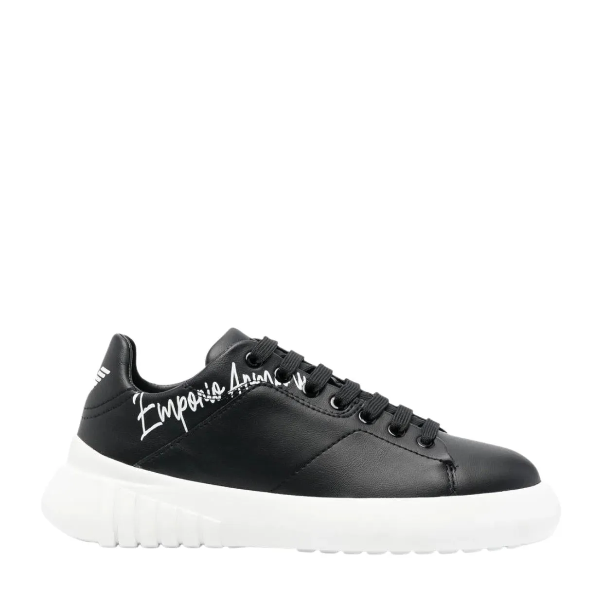 Emporio Armani Printed Logo Black Trainers