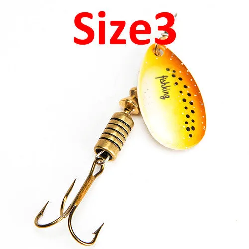 FISH KING 1PC Size0-Size5 Fishing Lure pesca Mepps Spinner bait Spoon Lures With Mustad Treble Hooks Peche Jig Anzuelos