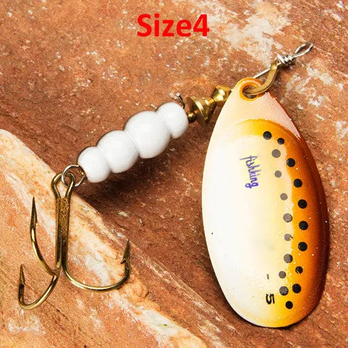 FISH KING 1PC Size0-Size5 Fishing Lure pesca Mepps Spinner bait Spoon Lures With Mustad Treble Hooks Peche Jig Anzuelos