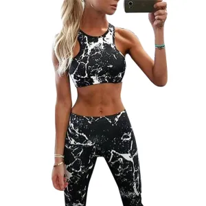 Flashing Thunder Printed Workout Set Sportsbra   Legging