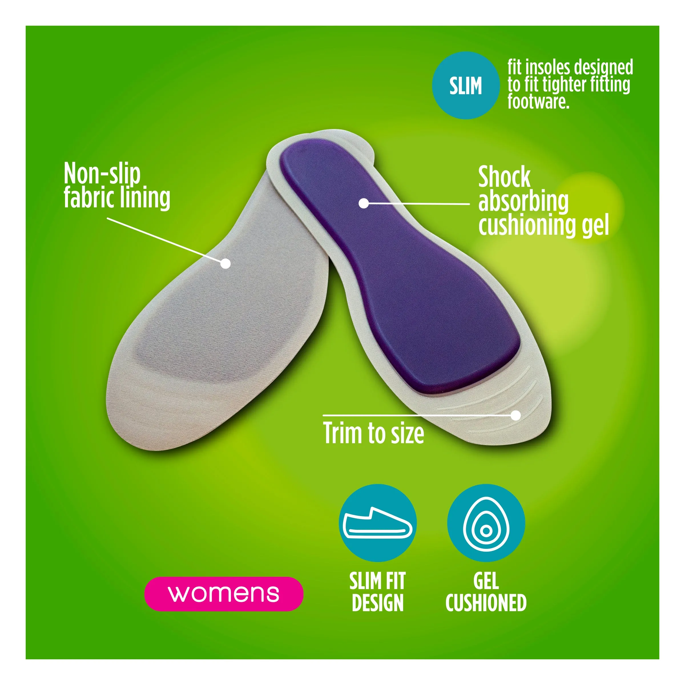 Footcare Women's Ultra Gel Insoles 1 Pair