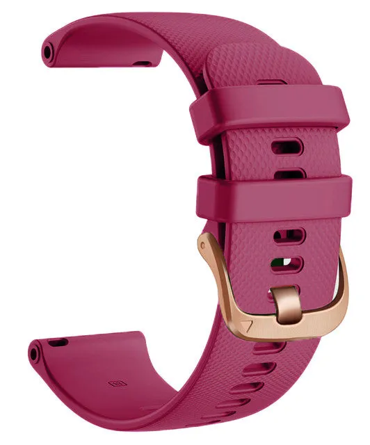 Garmin Approach S12 compatible Silicone Watch Straps with Rose Gold Buckles