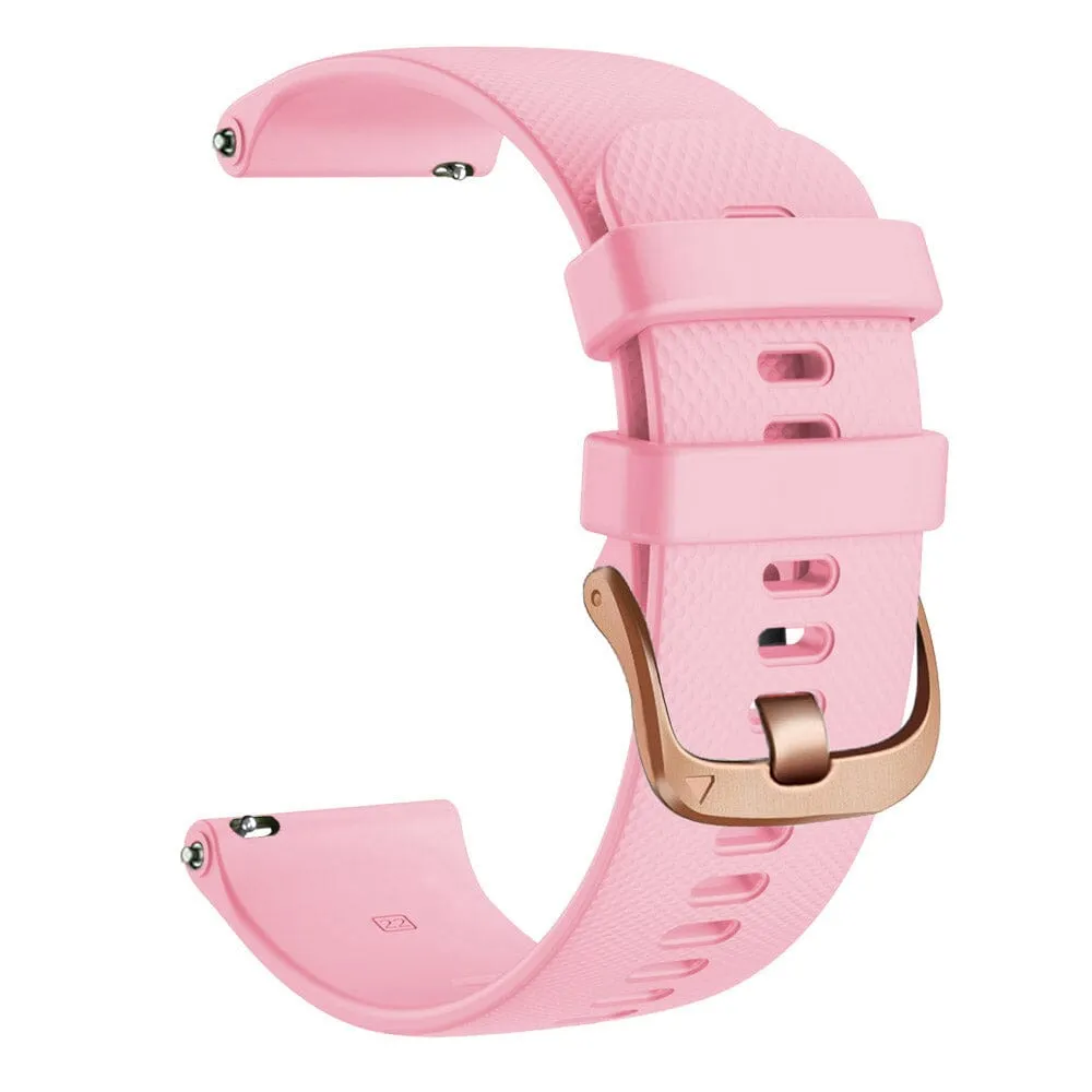 Garmin Approach S12 compatible Silicone Watch Straps with Rose Gold Buckles