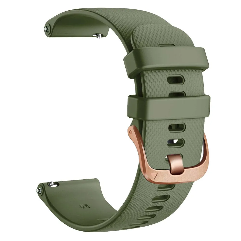 Garmin Approach S12 compatible Silicone Watch Straps with Rose Gold Buckles