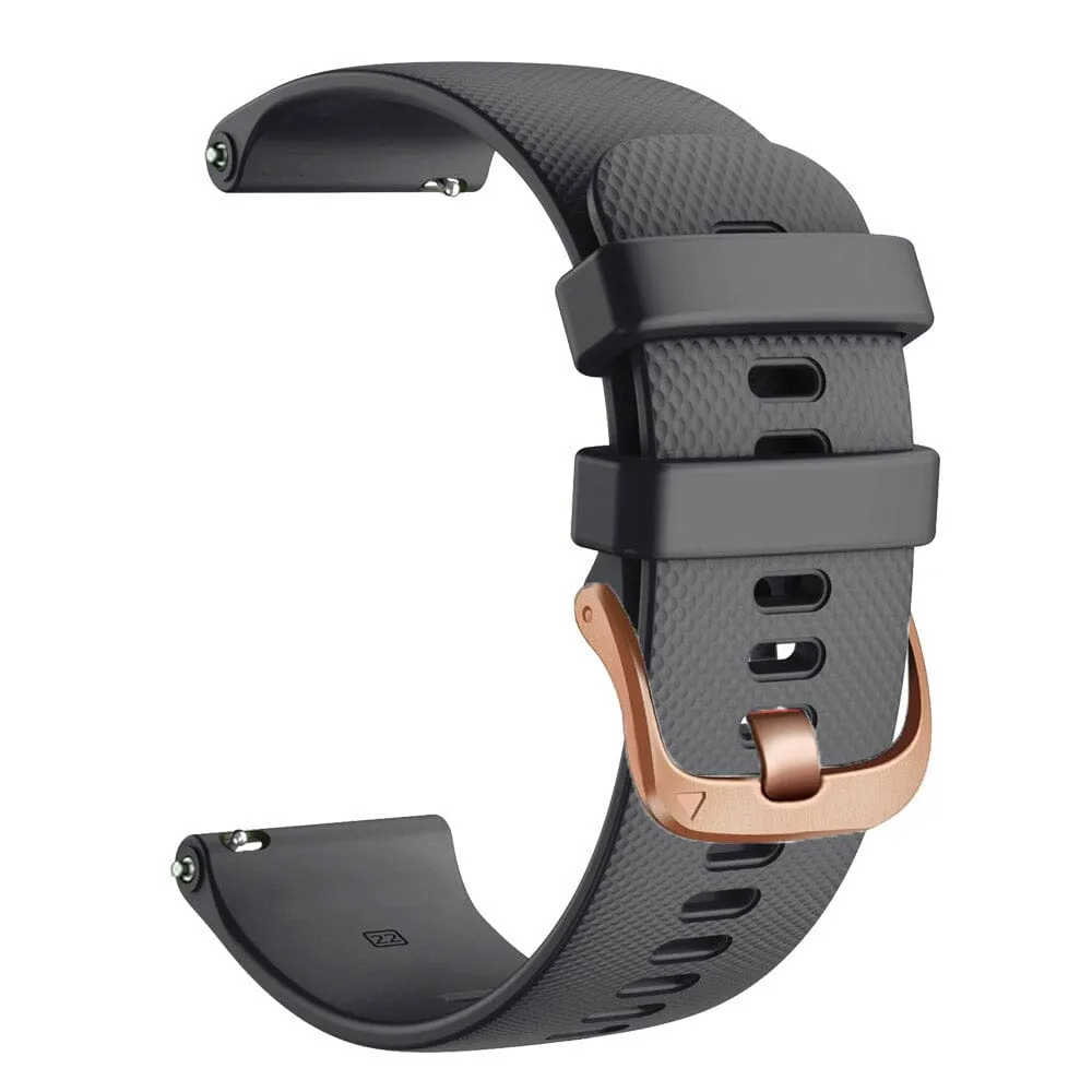 Garmin Approach S12 compatible Silicone Watch Straps with Rose Gold Buckles