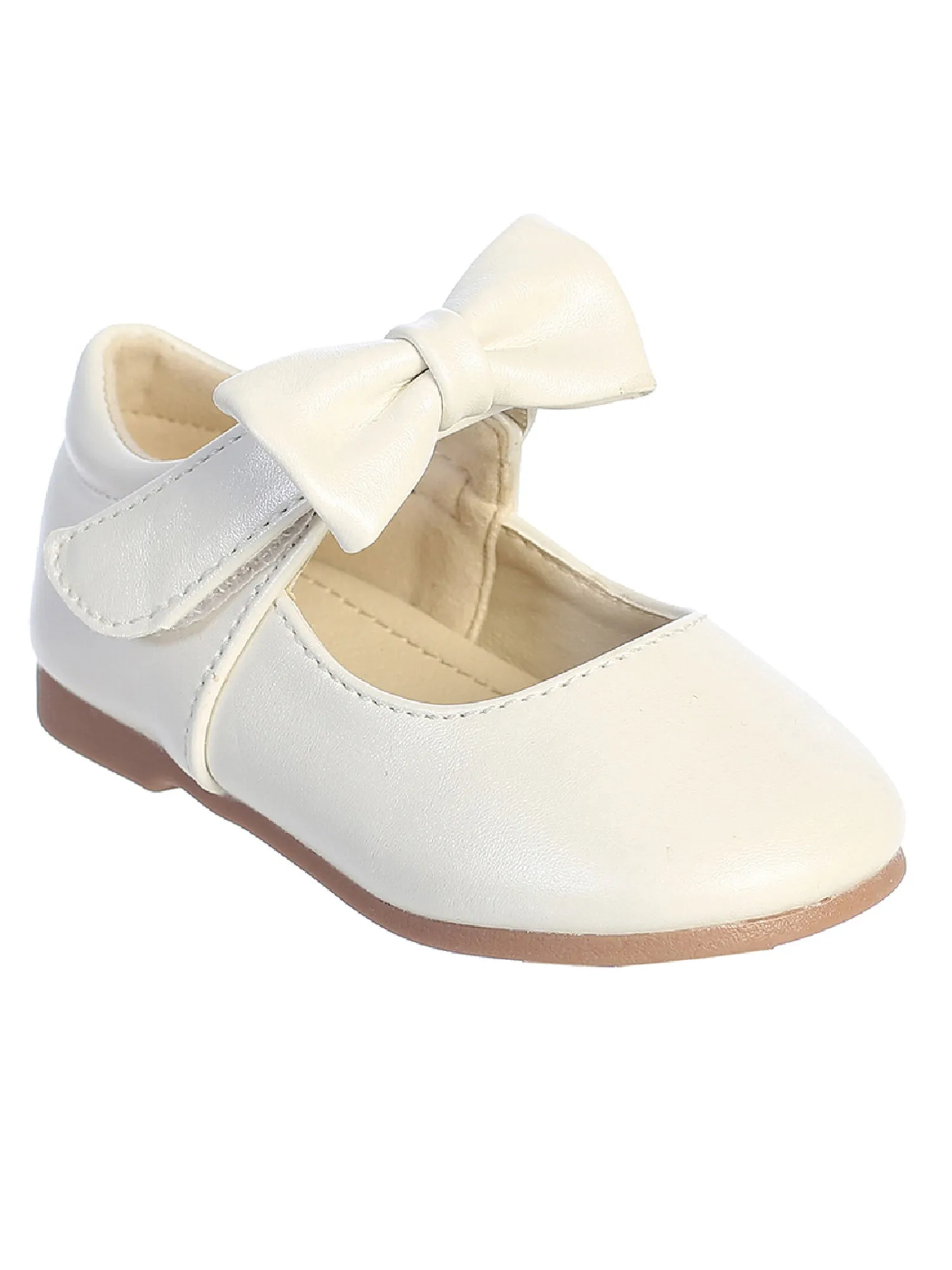 Girls Ivory Matte Bow Accent Mary Jane Shoes 1 Baby-8 Toddler