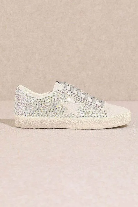 Glam Rhinestone Star Sneakers