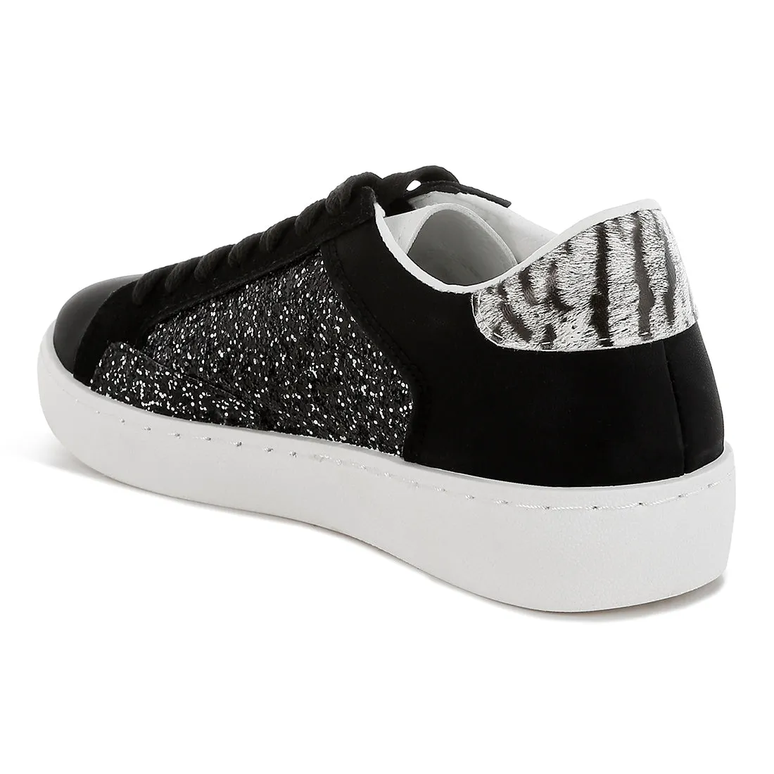 Glitter Faux Leather Sneakers