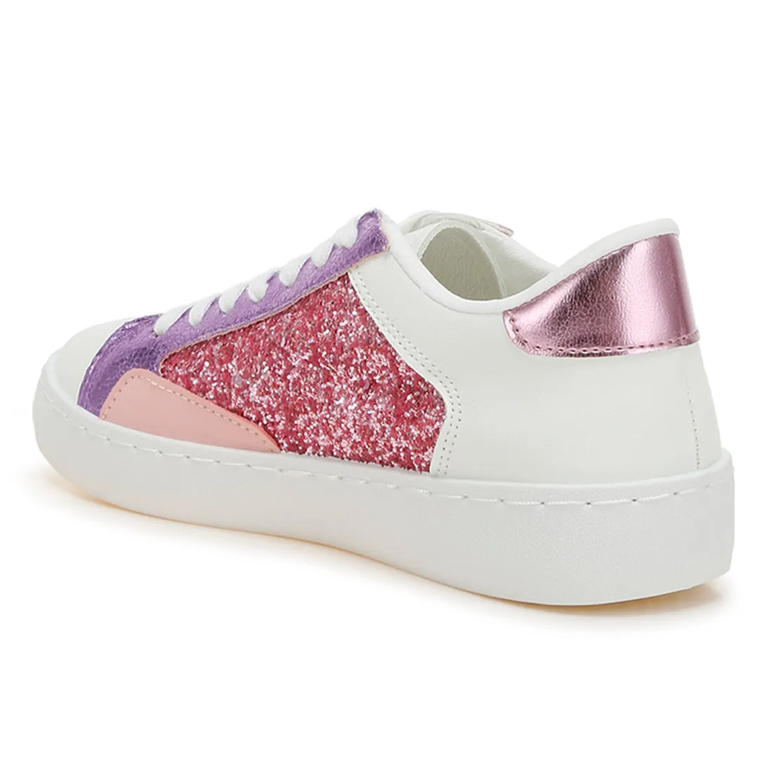 Glitter Faux Leather Sneakers