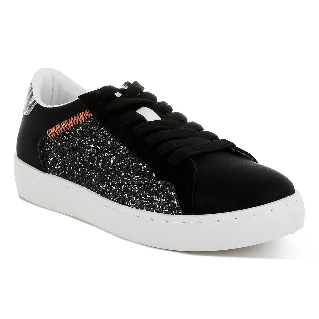 Glitter Faux Leather Sneakers