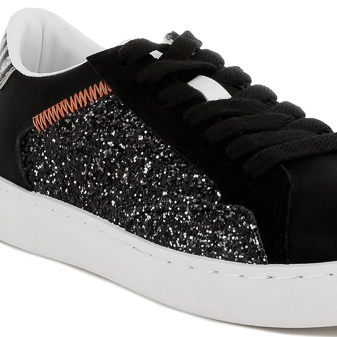 Glitter Faux Leather Sneakers