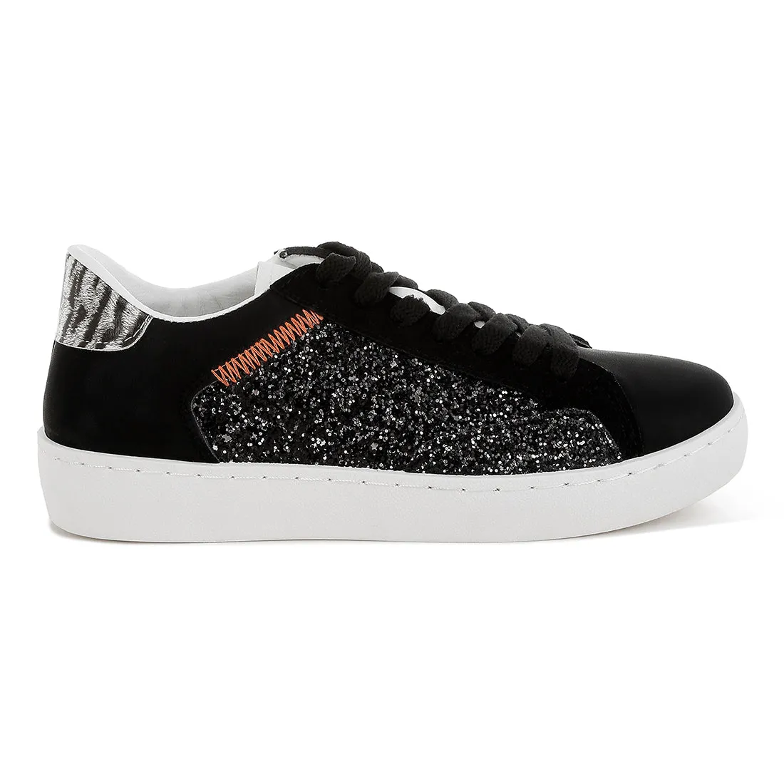 Glitter Faux Leather Sneakers