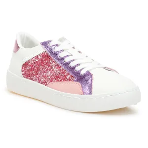 Glitter Faux Leather Sneakers