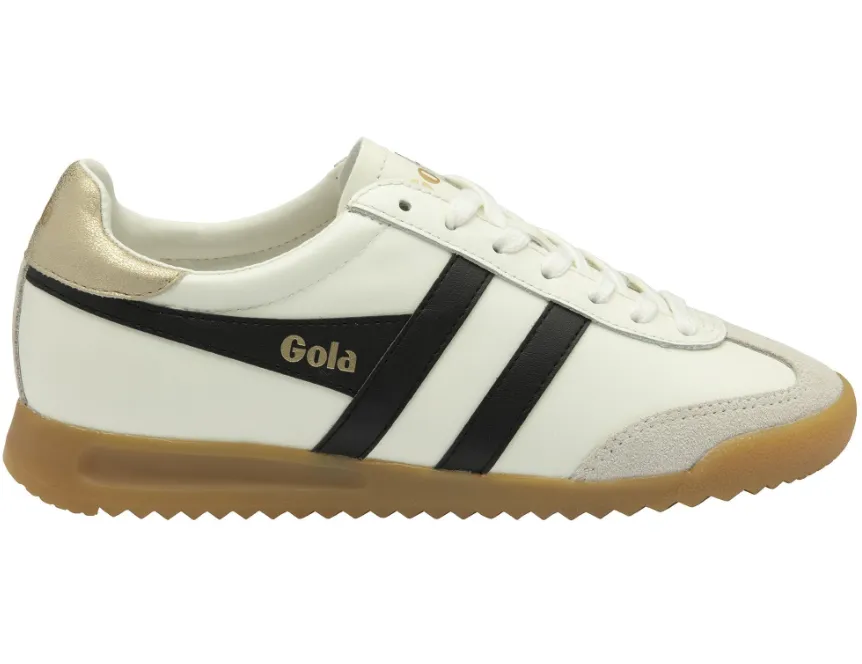 Gola Classics Women's Torpedo Leather Sneakers Off White/Black/Gold