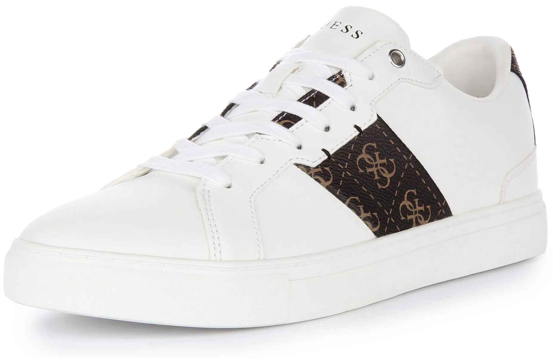 Guess Todi Trainers In White Brown For Men