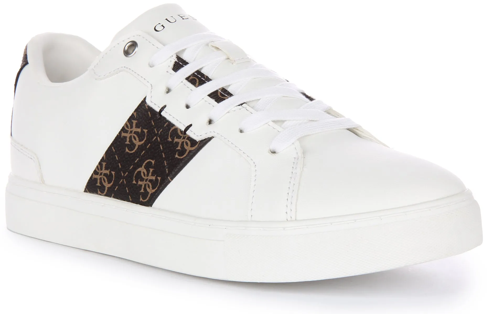 Guess Todi Trainers In White Brown For Men