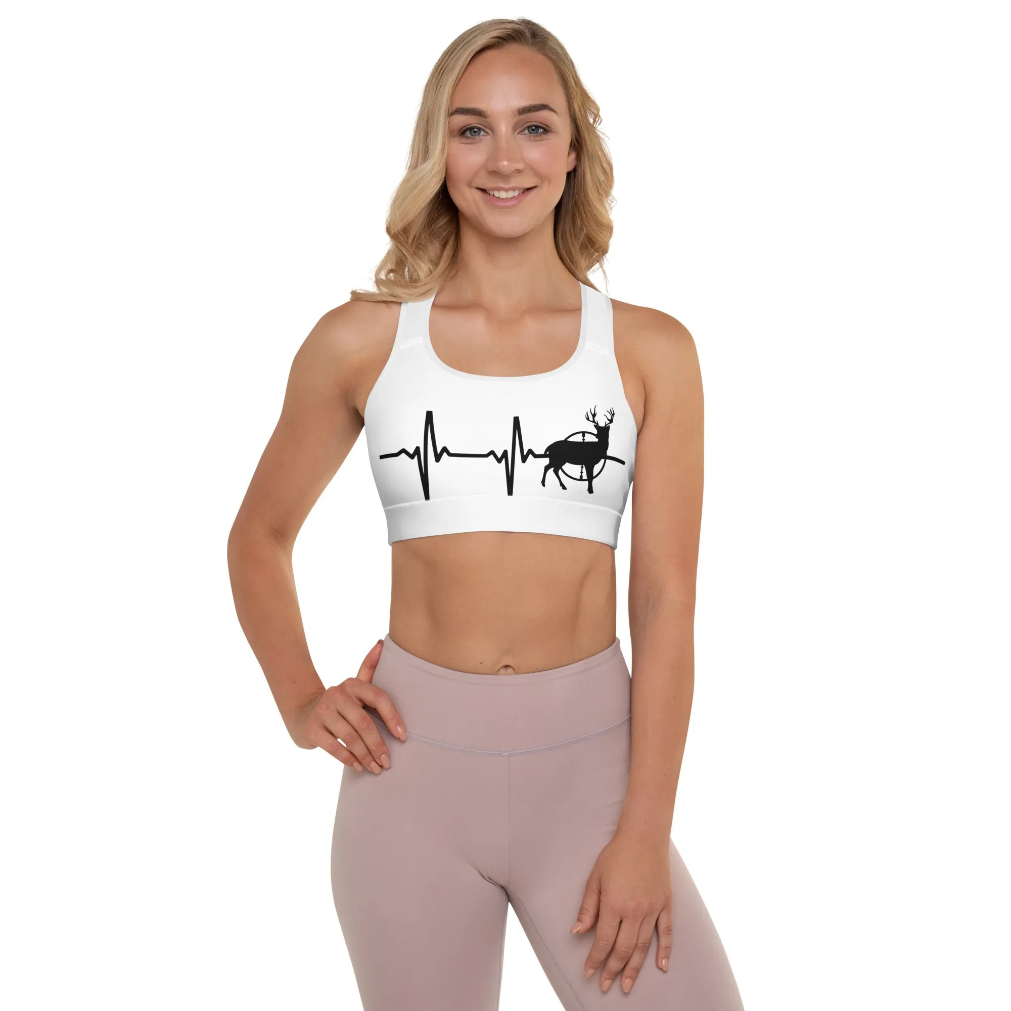 Heart Beat for Hunting Padded Sports Bra