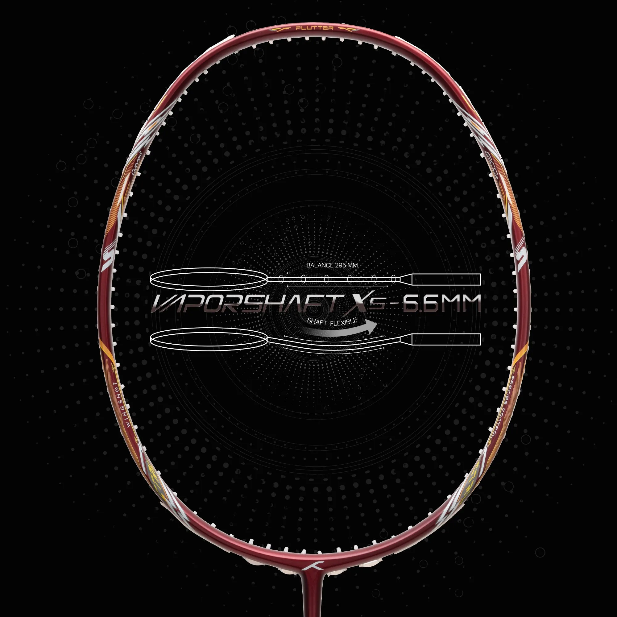 Hundred Flutter S CTRL Unstrung Badminton Racquet (Red)