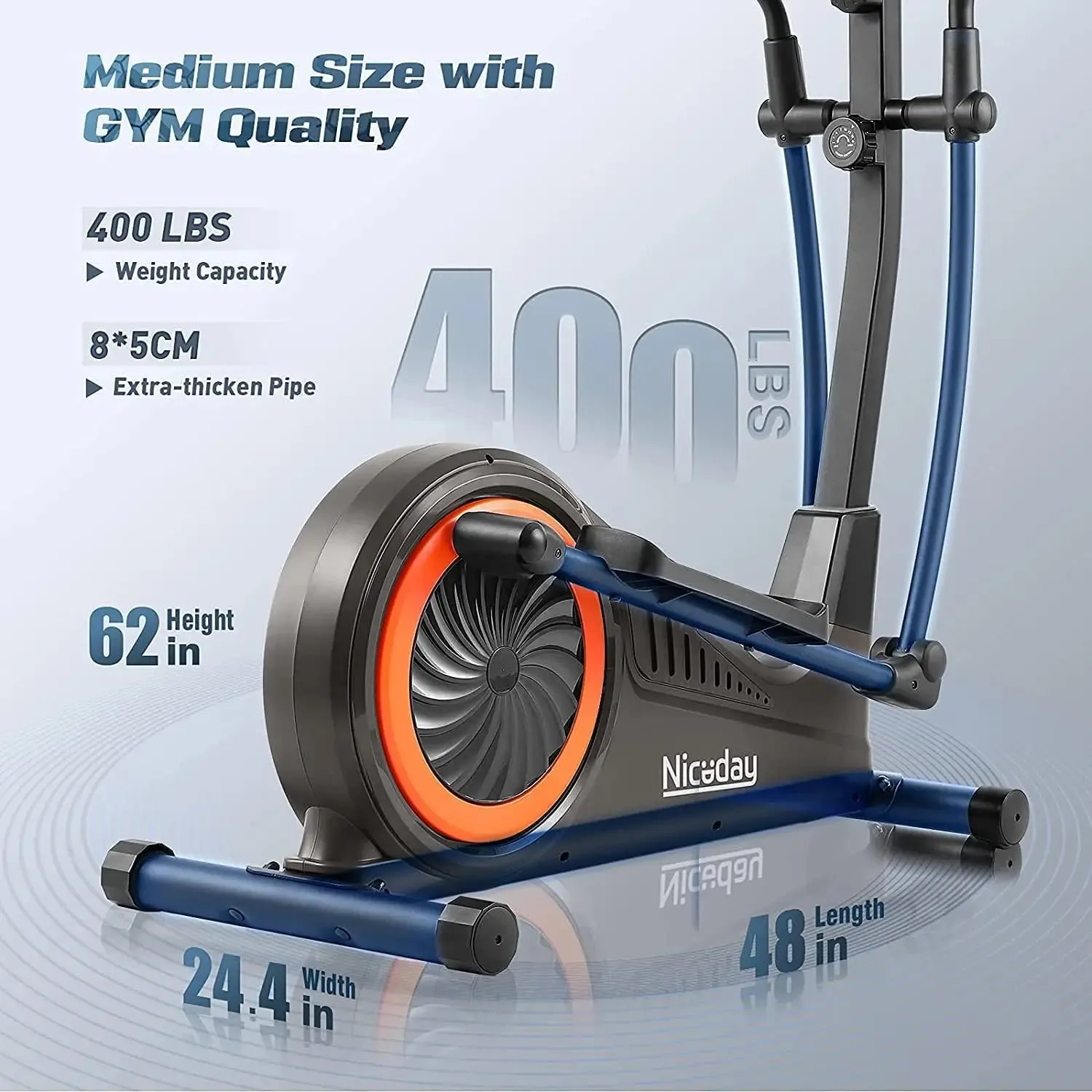 Hyper-Quiet Home Elliptical Machine with Magnetic System