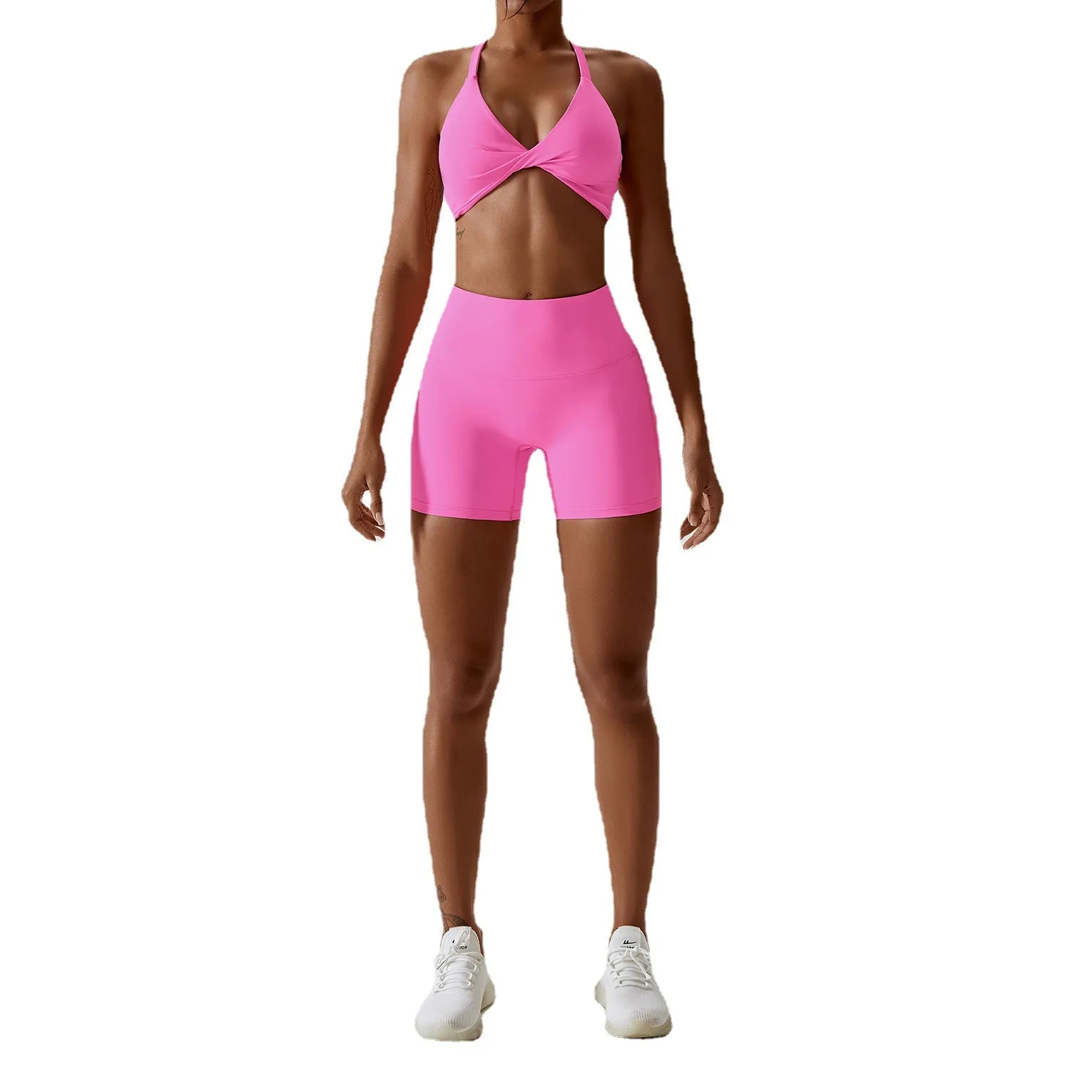 Hzori Quick-Drying Nude Feel Yoga Suit Sexy Sports Running Fitness Clothes Suit Beauty Back Yoga Clothes