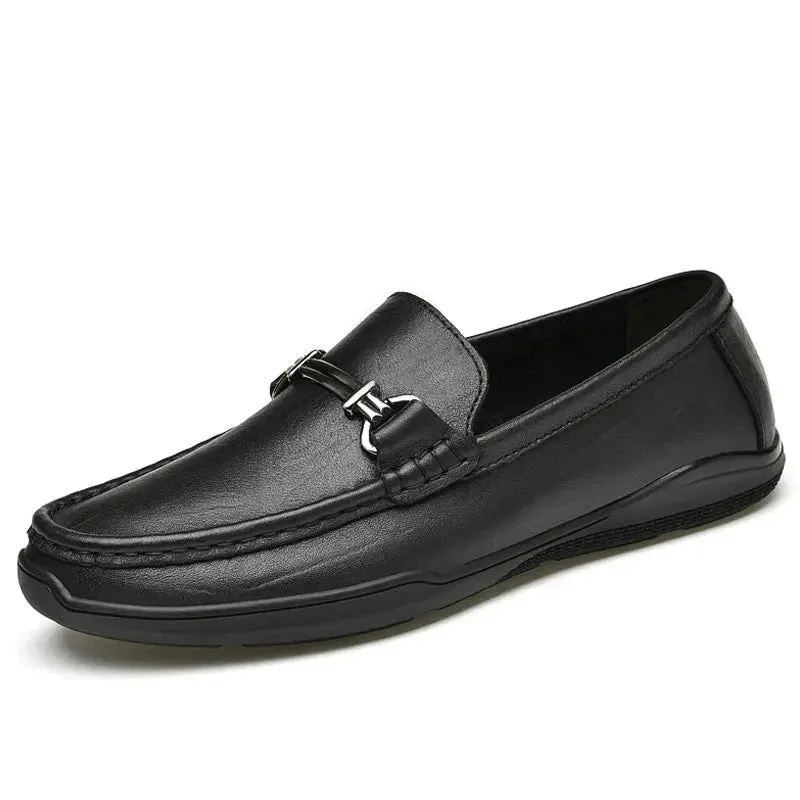 Italian Style Men Loafers Genuine Leather Loafers Moccasins Outdoor Non-slip Men Casual Shoes Summer Fashion Men Shoes