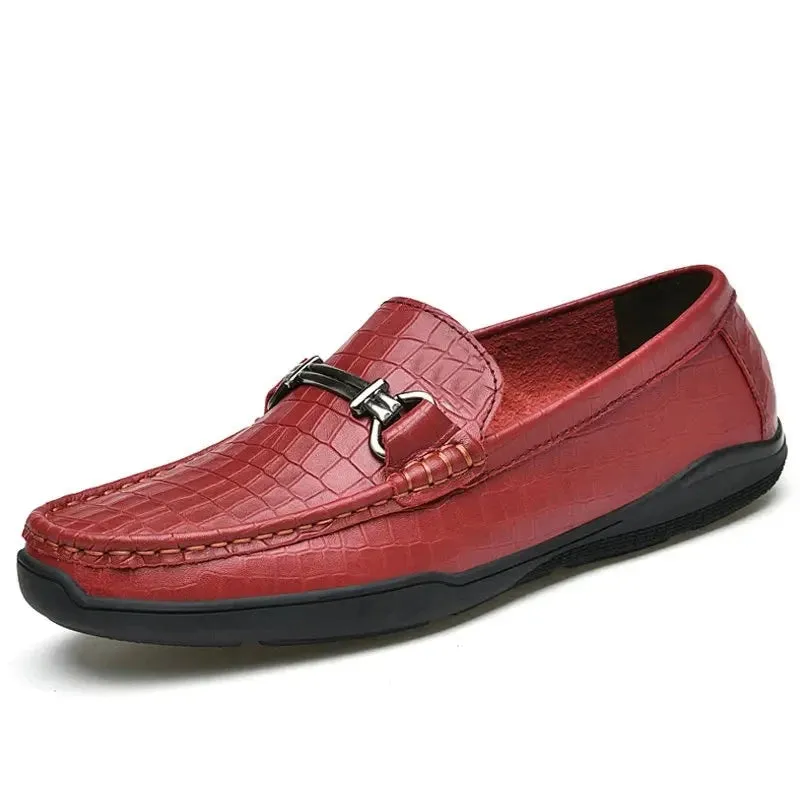 Italian Style Men Loafers Genuine Leather Loafers Moccasins Outdoor Non-slip Men Casual Shoes Summer Fashion Men Shoes