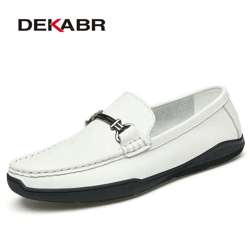 Italian Style Men Loafers Genuine Leather Loafers Moccasins Outdoor Non-slip Men Casual Shoes Summer Fashion Men Shoes