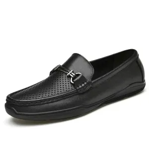 Italian Style Men Loafers Genuine Leather Loafers Moccasins Outdoor Non-slip Men Casual Shoes Summer Fashion Men Shoes