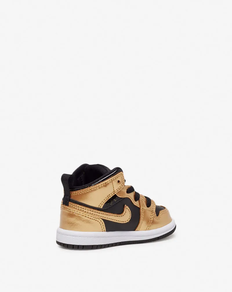 Jordan 1 Mid SE TD Toddlers Black Metallic Gold White DR6969-071