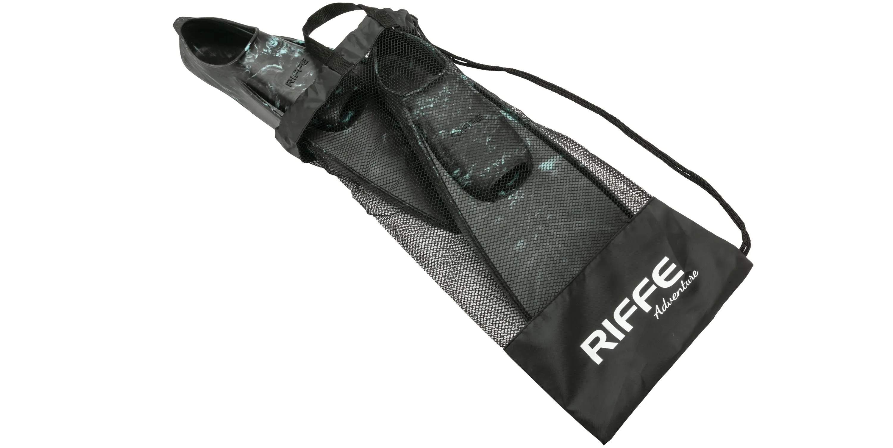 Kicks Rubber Swim Fins - Black / Caribbean Blue Swirl