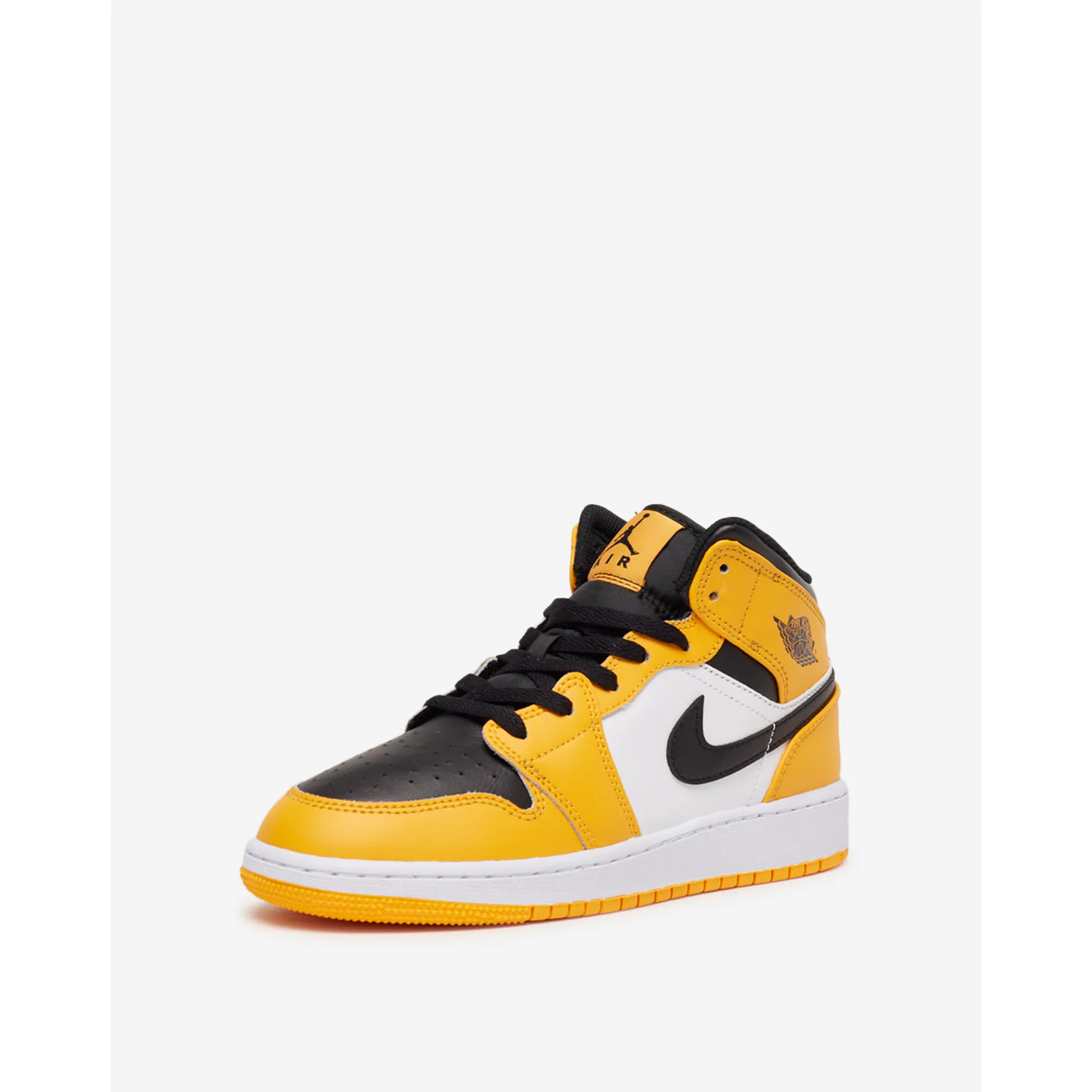 Kid's Air Jordan 1 Mid Shoes - Taxi Yellow / Black / White