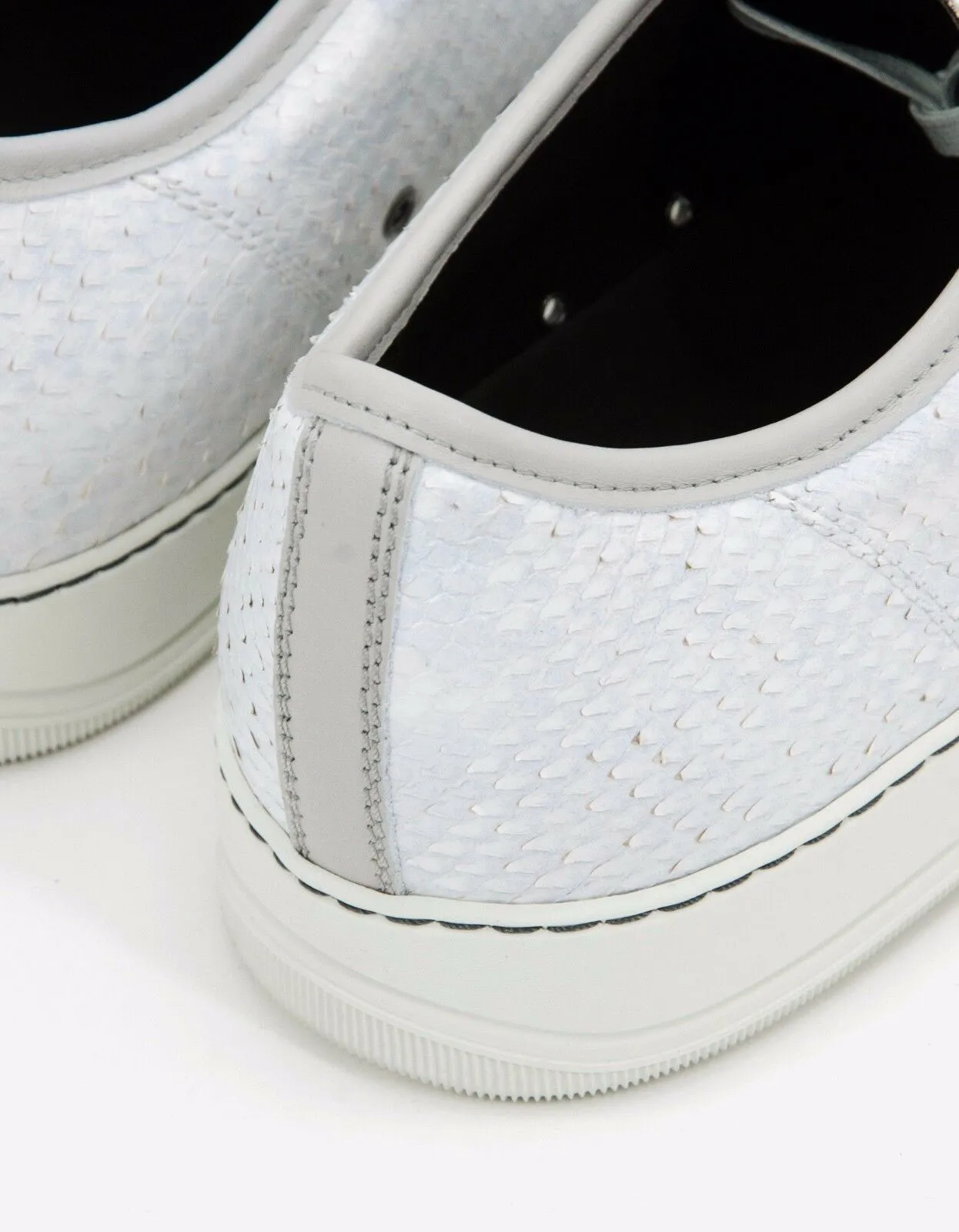 Lanvin White Python Skin Trainers